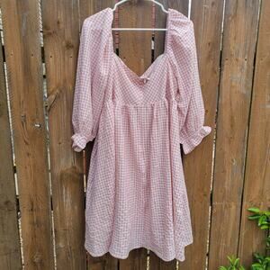 Sweet Lemon Pink Checkered Size 2X Dress - Great Condition!